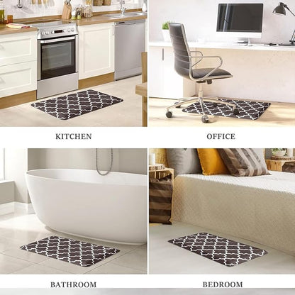 WISELIFE Anti Fatigue Floor Mat - 4/5 Inch Kitchen Mat Non Slip Waterproof Heavy Duty Ergonomic Comfort Mat Durable for Home, Office, Sink, Laundry,(17.3" x 28", Chocolate)