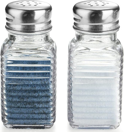 Glass Salt and Pepper Shakers Set,Rectangular Salt Shaker Set