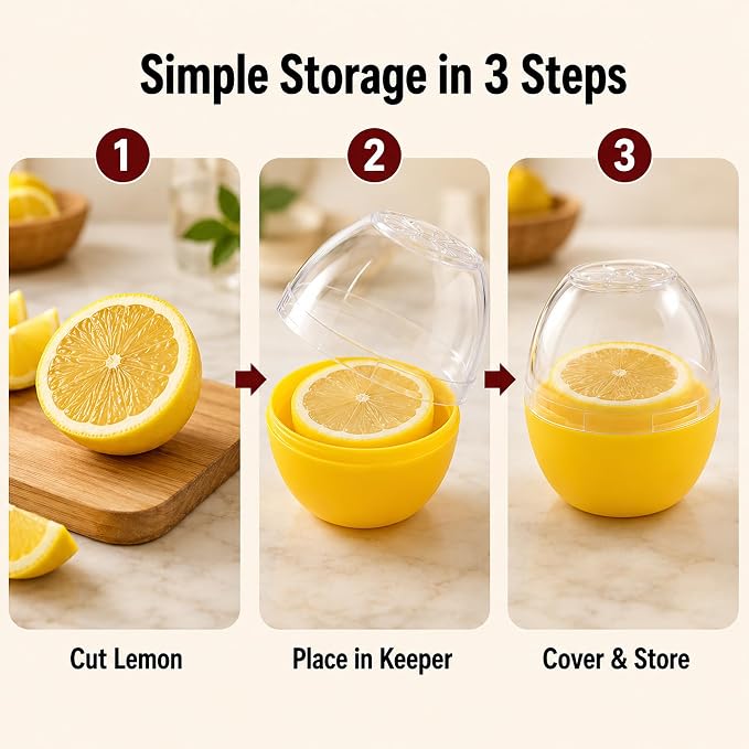 Lemon Keeper Lemon Saver Lemon Storage Containers Reusable Lemon Holder Organizer