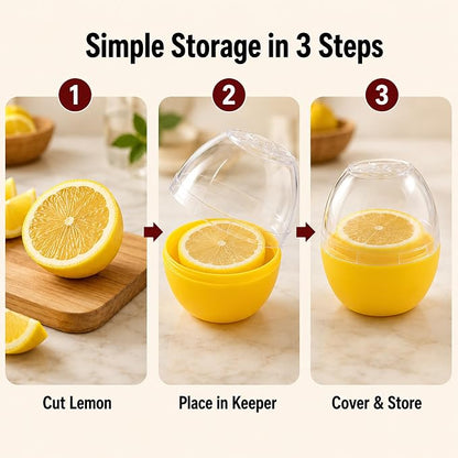 Lemon Keeper Lemon Saver Lemon Storage Containers Reusable Lemon Holder Organizer