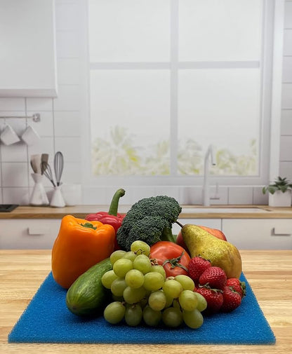 Bluapple Humidity Control Pack Produce Saver Bags And Refrigerator Mat Liners Keep Produce Fresher Longer (Blue)