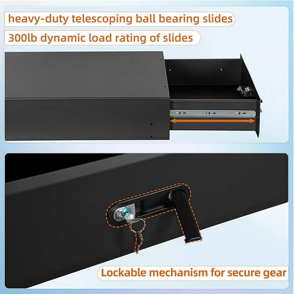 Hooke Road 1PCS Modular Add-On Drawer, Only Compatible with Specified Fridge Slide Mount System, for 2007-2026 Jeep Wrangler JK/JL 4-Door & 2021-2026 Ford Bronco 4-Door