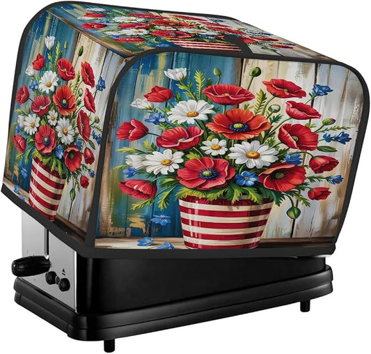 Toaster Cover 4 Slice Wide Slot kitchen 8Bread Toaster Oven Dustproof Cover Small Appliance Kitchen Covers Dust and Fingerprint Protection for Women Gift 4 Slice