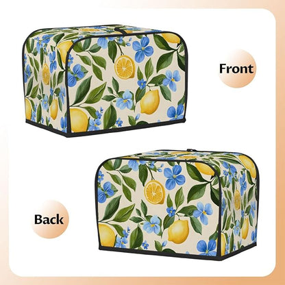 4 Slice Lemon Summer Flower Toaster Cover Waterproof Dust Fingerprint Bread Machine Cover Washable Kitchen Appliance Protector For Home Kitchen Bakeware Table Decor Women Gifts