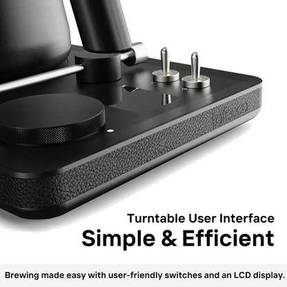 Lafeeca DJ Electric Gooseneck Kettle for Pour Over Coffee & Tea - Water Boiler - Turntable Design - Quick Heating & Temperature Control - Stainless Steel