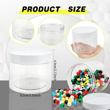 30 Pcs 10 oz Plastic Jars with Lids Clear Food Storage Containers Empty Cosmetics Containers Craft Storage Favor Jars for Kitchen Storage Spices Dry Food Body Butter Making