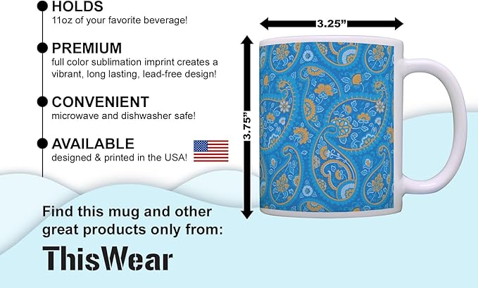 ThisWear Dog Owner Gifts Best Pug Dad Ever Paw Pattern Gift 11oz Ceramic Coffee Mug with Handle