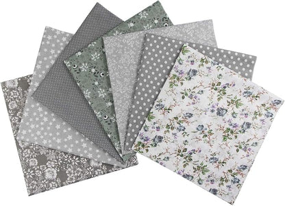 aufodara 7pcs 20” x 20” Cotton Fabric Squares Patchwork Bundle Making Supplies Quilting Weight 120 g/m² for Sewing Quilt DIY Artcraft Handwork (Grey)