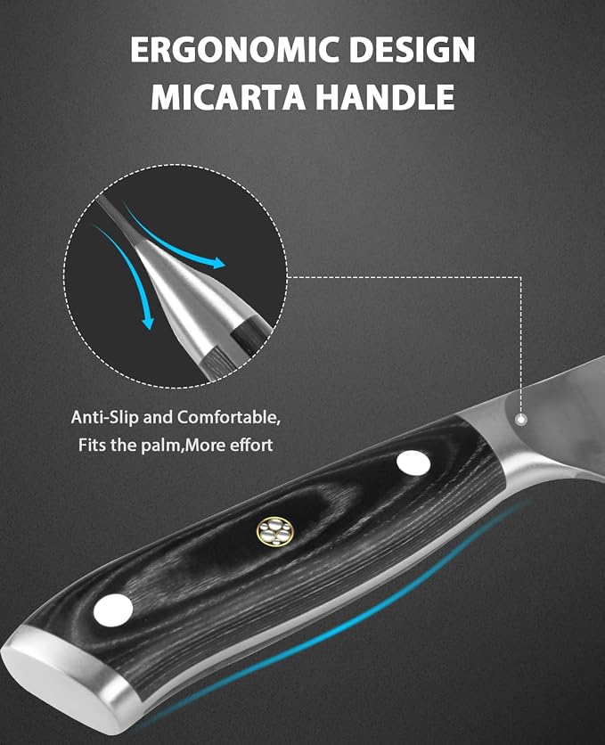 6in Chef Knife,Sharp Kitchen Knife, High-Carbon German EN1.4116 Stainless Steel Cooking Knife, Kitchen Knife ergonomically Design With Gift Box, Suitable as a Gift for Family and Lover