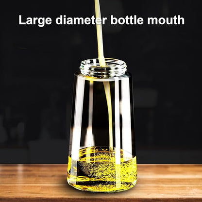 2 in 1 Glass Oil Sprayer & Dispenser,16oz/470ml Olive Cooking, Air Fryer, and Salad, for Kitchen Gadgets and Air Fryer Accessories, w/Stickers (Black)