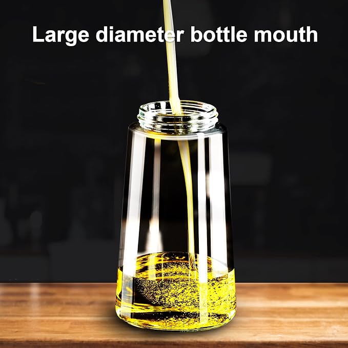 2 in 1 Glass Oil Sprayer & Dispenser,16oz/470ml Olive Cooking, Air Fryer, and Salad, for Kitchen Gadgets and Air Fryer Accessories, w/Stickers (Green)