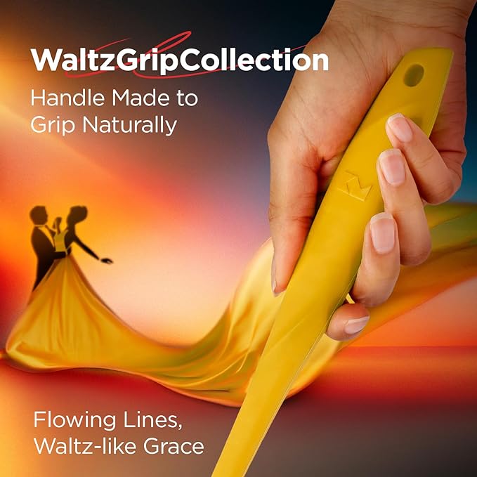 Kitchen Mama WaltzGrip Platinum Silicone Scraping Spatula: Heat Resistant, Seamless, Non Stick for Frying Pan Cookware, Safe, Flexible Bowl Scraper - Ideal for Mixing, Baking, Stirring (Yellow)