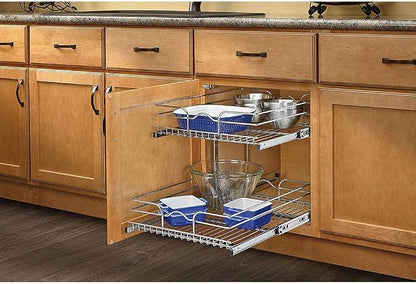 Rev-a-Shelf 5WB2-1822-CR 17.75" x 22" Double Pullout Wire Basket