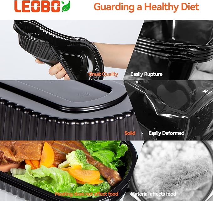 45 Pack 26oz Meal Prep Containers - Shrink Wrapped No Pre-Wash | Leak Proof BPA-Free | Microwave & Freezer Safe | Stackable, Reusable To Go Containers for Bulk Storage, Leftover & Takeout