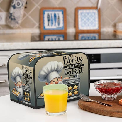 Toaster Cover 2 Slice Wide Slot Cute Gnome BiscuitBread Toaster Oven Dustproof Cover Small Appliance Kitchen Covers Dust and Fingerprint Protection for Women Gift 2 Slice