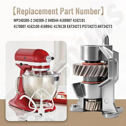 Upgrade Material WP240309-2 240309-2 Worm Gear Assembly Compatible With Whirlpool Kitchen-aid Maytag Mixer Replacement Gear 4162100 4169907 4162101 PS734273- Not traditional plastic gears
