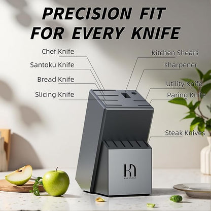 KnifeSaga Premium Knife Set 15 Pcs Quality Kitchen Knife Set with Block, Japanese High Carbon Stainless Steel Razor Sharp Knife Block Set, Acacia Wood Block Knife Set with Ergonomic Full-tang Handle