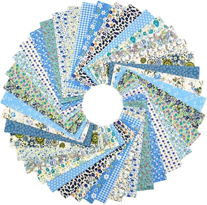 80 Pcs Jelly Roll Fabric Strips for Quilting, Sewing Supplies-2.6 Inch Precut Cotton Fabric Bundles, Perfect for Quilt Projects Blue