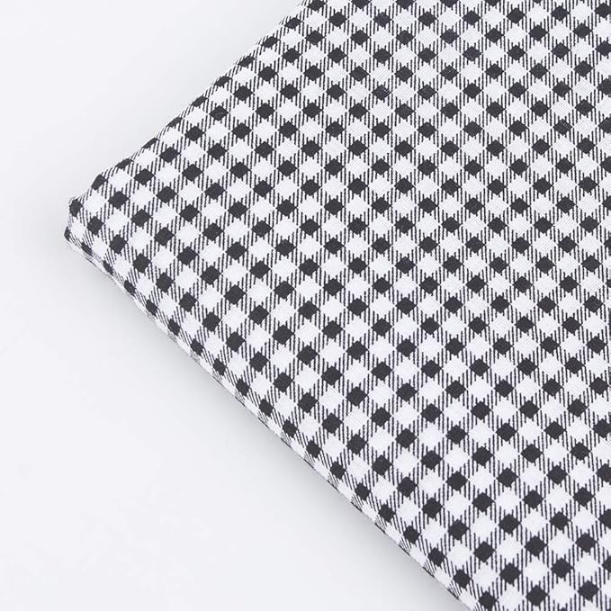 7 pcs 20" x 20" Cotton Fabric DIY Making Supplies Quilting Patchwork Fabric Fat Quarter Bundles DIY for Quilting Cotton Patchwork Cushions (Black, 20" x 20")