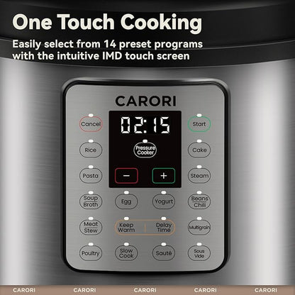 12-in-1 Electric Pressure Cooker 8 Quart, 1200W olla de presion Multi-Cooker with Non-Stick Ceramic Pot, Slow Rice Cooker, Saute, Steamer, Yogurt & Food Warmer, Delay Timer, Silver