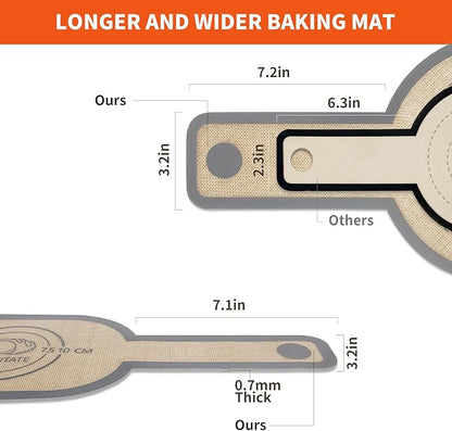 PLAPITATE Silicone Bread Sling Dutch Oven Liner, Non-Stick & Easy Clean Reusable Oval and Round Silicone Bread Baking Mat with Long Handles, Easy to Transfer Sourdough Bread - 2 Gray Set