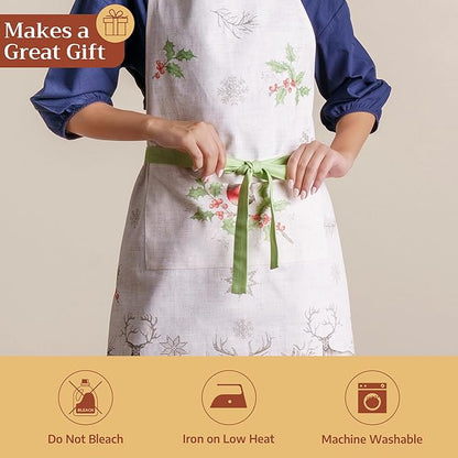 Maison d' Hermine 100% Cotton Apron for women with Pocket Kitchen Chef Apron for Men Cooking Spring Summer