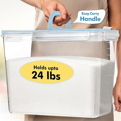 Shazo 2 PC (11L | 372 oz) Flour Sugar Storage Containers with Spout Lid & Easy Carry Handle - BPA Free Extra Large Airtight Food Storage Containers with Lids - Rice Canisters Sets for Kitchen & Pantry
