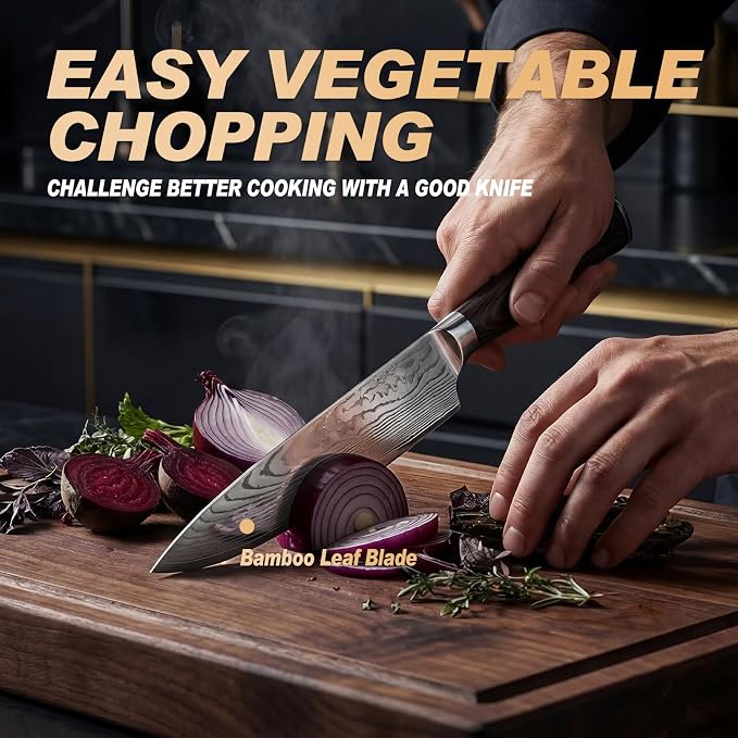 Kitchen Knife, High Carbon Stainless Steel Professional Sharp Chef Knife Set, Japanese Chefs Knives for Home Food Cooking Meat Cutting, Chopping Knife