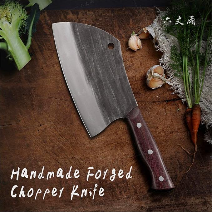 Hunters Serbian Kitchen Knife Handmade Forged Chef Knives Full Tang Butcher Knife Outdoor Meat Slicing Vegetable Cleaver for BBQ Hunting Camping