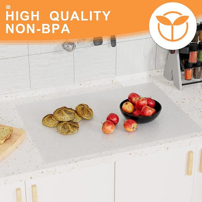 FLPMIX Clear Cabinet Drawer Liner: Translucence Waterproof Refrigerator Shelf Liner 16 x 120'' - Kitchen Bathroom Cupboard Mat for Pantry Shelves