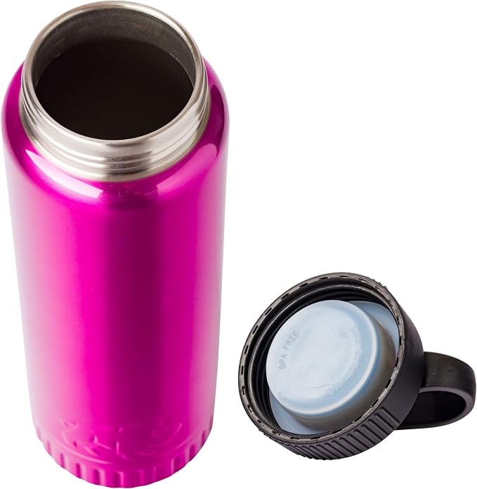 Silver Buffalo Double Walled Vacuum Insulated Stainless Steel Water Bottle, 20 Ounces, Magenta