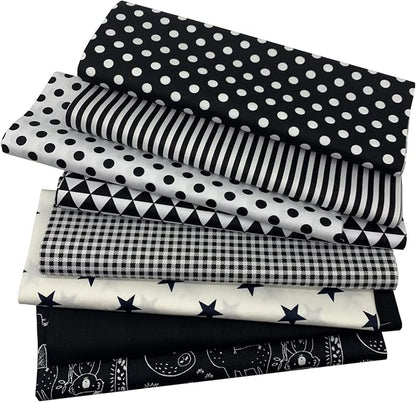 aufodata 8 Pieces 19.6" x 19.6" (50cm x 50cm) Cotton Fabric Squares Quilting Patchwork Floral Pattern Precut Fabric for DIY Quilting Sewing Crafting Artcraft (Black)