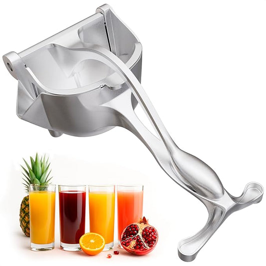 Manual Juicer Hand Press with Ergonomic Heavy Duty Handle - Pour Spout for Mess-Free Pouring, Aluminum Alloy Hand Juicer Squeezer | 0.6 L Capacity - Juice Press for Lemon, Orange, Lime, & Grapefruit