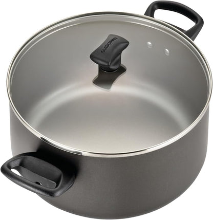 Farberware Dishwasher Safe Aluminum Nonstick Cookware Pots and Pans Set, 15-Piece, Pewter