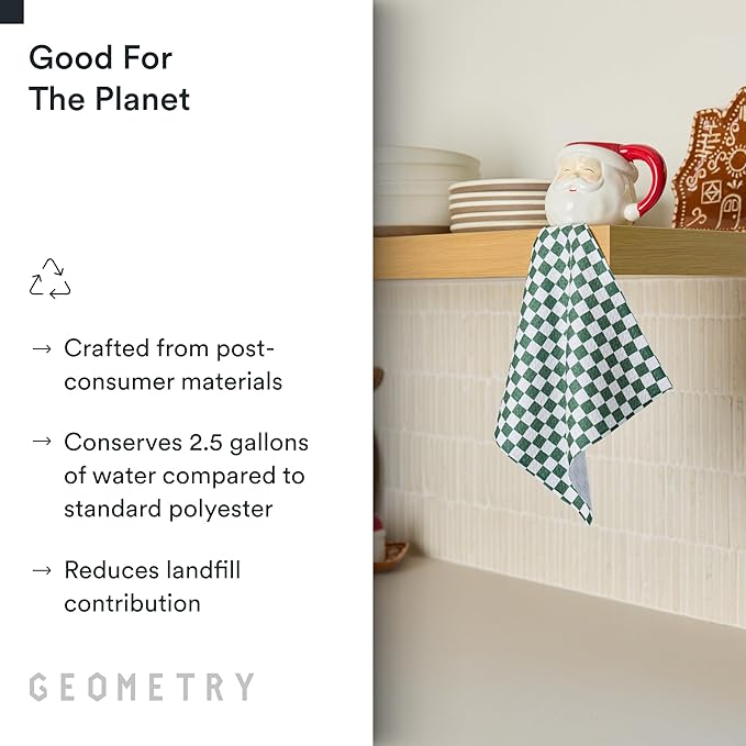 GEOMETRY Holiday Kitchen Dish Cloths - Quick Dry Dishcloths for Kitchen - Premium Dish Rags with Geoweave - 3-Pieces (Wrapped Up, 10"x10")