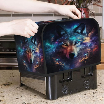 Toaster Cover 4 Slice Wide Slot Galaxy WolfBread Toaster Oven Dustproof Cover Small Appliance Kitchen Covers Dust and Fingerprint Protection for Women Gift 4 Slice