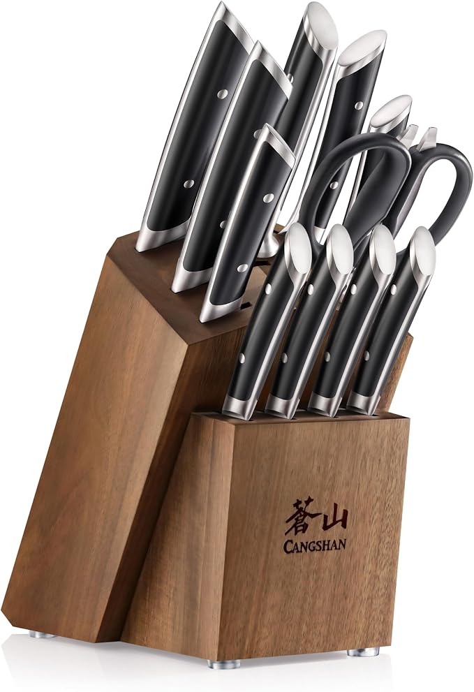 Cangshan HELENA Series German Steel Forged Knife Block Set (12-Piece, Black), Oprah's Favorite Things 2023