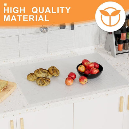 FLPMIX Shelf Liners for Kitchen Cabinets: Clear Waterproof Under Sink Mat 19" x 300" - Translucent Non-Adhesive Large Drawer Liner for Pantry Shelves Cupboard