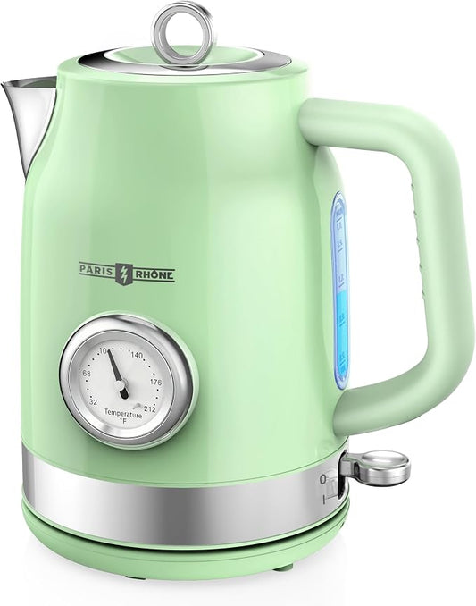 Paris Rhône Electric Kettle, Tea Kettle with 6 Temperature Settings, 1.7L Cordless Hot Water Boiler Heater, Strix Thermostat, Touch Control, Auto-Shutoff/Boil-Dry Protection, Keep Warm, LED Indicator