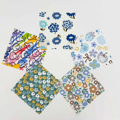 14 Colors Floral Cotton Fabric Squares - 42 Pcs 5x5 Inch Precut Quilting Bundle, 3 of Each Color | Retro Ditsy Print Charm Pack for Sewing, Patchwork & DIY Crafts