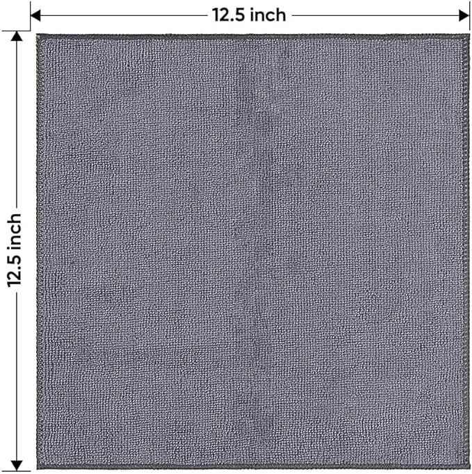 HOMEXCEL Grey Microfiber Cleaning Cloth 400 Pack, 11.5 x 11.5 inch Bulk Shop Towels | Reusable Cleaning Rags for Cars, Kitchen, Window, Garage and House, Ultra Absorbent, Lint Free, Streak Free