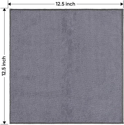HOMEXCEL Grey Microfiber Cleaning Cloth 400 Pack, 11.5 x 11.5 inch Bulk Shop Towels | Reusable Cleaning Rags for Cars, Kitchen, Window, Garage and House, Ultra Absorbent, Lint Free, Streak Free