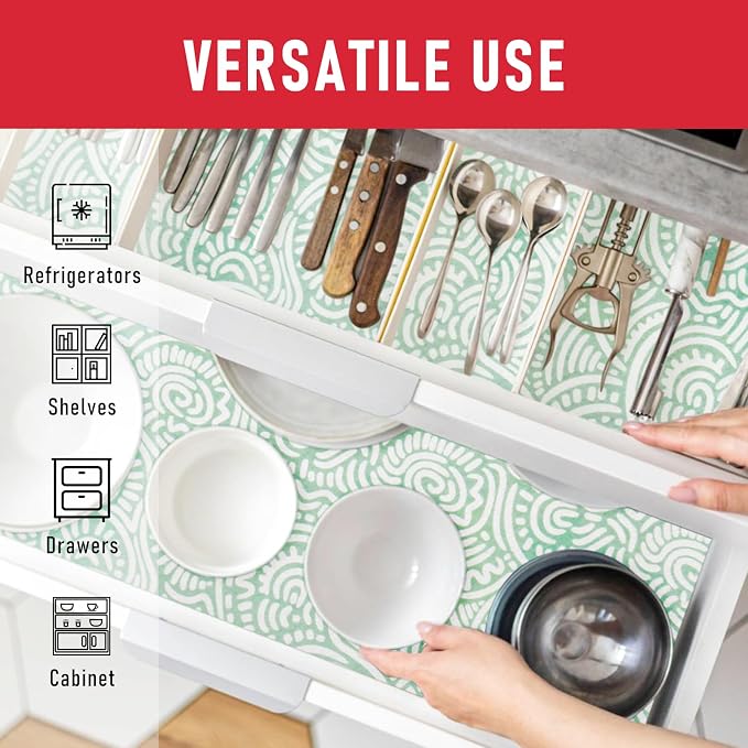Cooyes 17.7" × 24" Fridge Liners for Refrigerator, Drawer & Shelf Liners for Kitchen Cabinets Non-Adhesive, Breathable Cloth Material, Non-Slip, BPAfree, Machine Washable, Keep Produce Fresh Longer