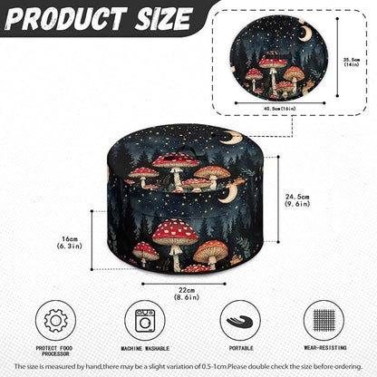 Mushroom Moon Slow Cooker Cover for Pot Dust Cover Fits for Most 6-8 Quart Oval Slow Cooker Dustproof Small Appliance Accessories Decor