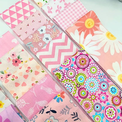 80 Pcs Jelly Roll Fabric Strips for Quilting Sewing,2.6x20 Inch Precut Cotton Floral Fabric Strips Bundles, Perfect Quilting for Sewing Pink