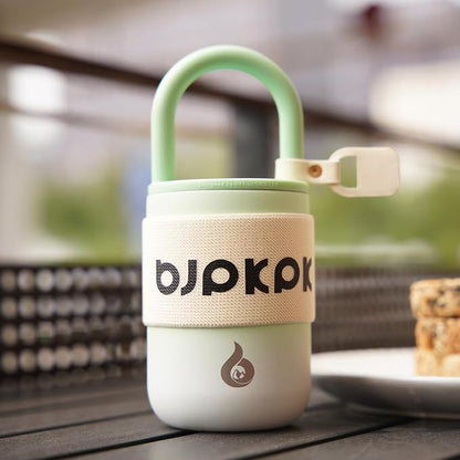 BJPKPK 10oz Tumbler With Lid And Handle Insulated Tumblers Cup Stainless Steel Coffee Mug,Cucumber
