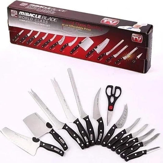 Miracle Blade World Class Professional Series 13 Piece Chef's Knife Collection - Ergonomic and Versatile Flash Forged Blades