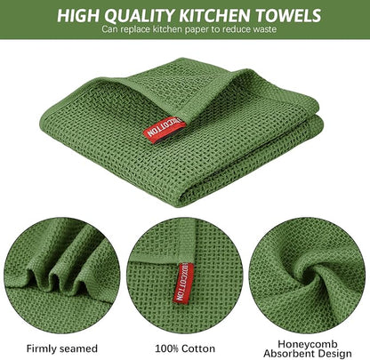 Nialnant 12 Pack Dish Cloths,100% Cotton Kitchen Dish Rags,Soft and Absorbent Dish Towels for Washing Dishes-12x12 Inch