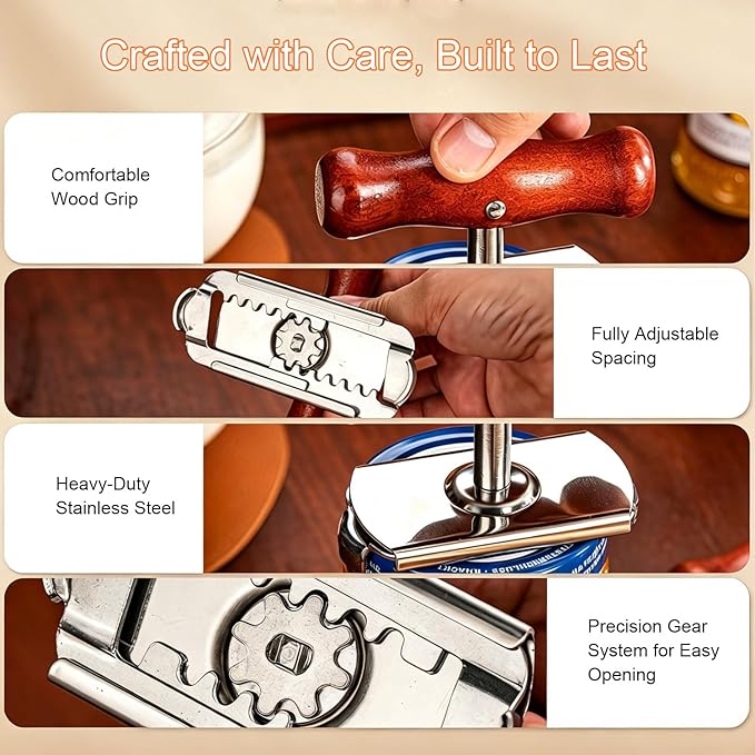 Jar Opener Stainless Steel Adjustable Tool for 1-4 inches Bottle Can Lids, Fit Seniors, Arthritis, Women, Chilren, Weak Hands