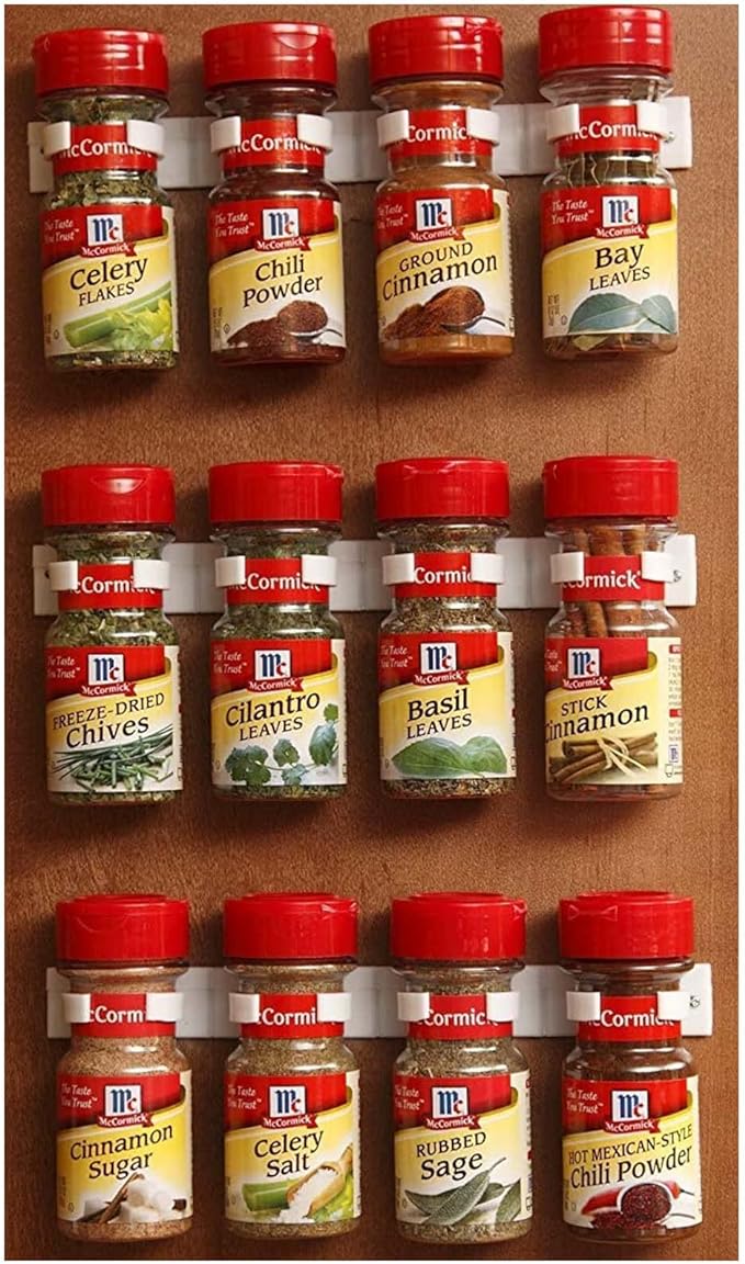 Bellemain Spice Gripper Clips for Plastic Jars - Set of 3, Holds 12 Jars
